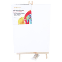 Single Thick Artist Canvas 30cm x 40cm with Matching Pine Easel