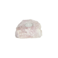 1-1.6kg Rose Quartz Candle Holder - Natural Stone Tea-light Holder for Home Decor
