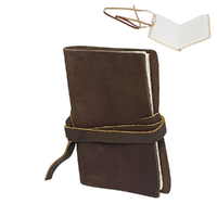 Dark Brown Moon Pocket Journal Leather 10cm Mystic Design Spell Book (4x3")