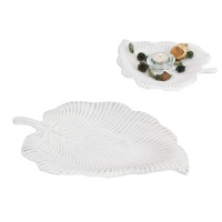 27cm MDF Leaf Decor Plate - Natural Style Decorative Accent