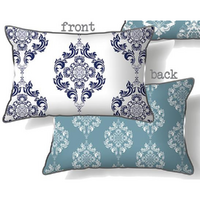 30x50cm Hamptons Style Double-Sided Cushion - Green Decorative Pillow