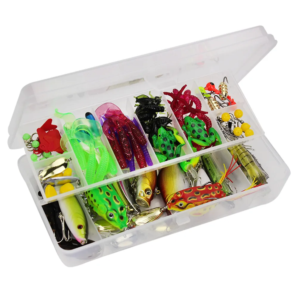 Fishing Lure Kit Soft & Hard Body Tackle for All Species Variety in Case  141pce