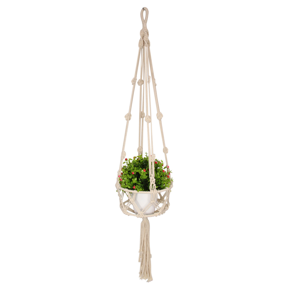 115CM CREAM MACRAME POT HOLDER