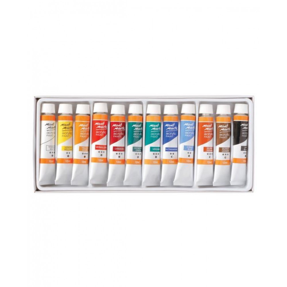 Mont Marte 12pce Acrylic Paints 12ml