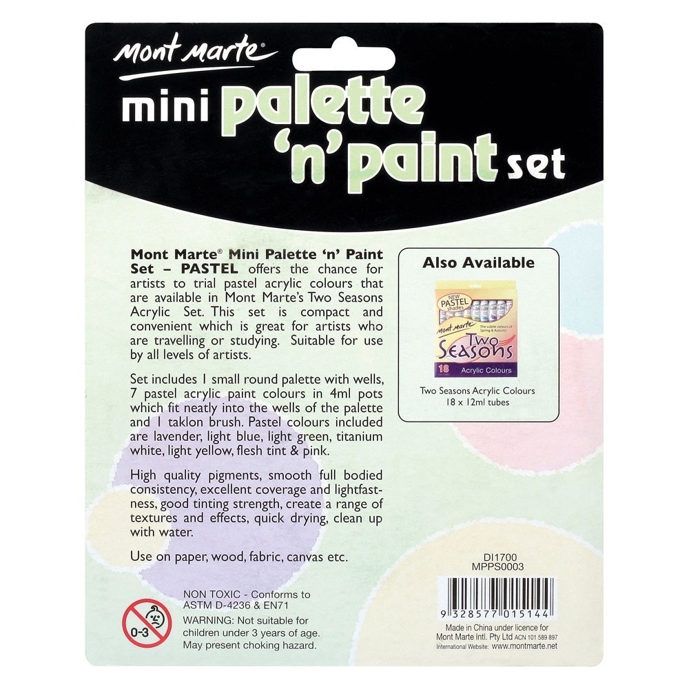 Mini Palette n Paint Set 9pce - Gouache