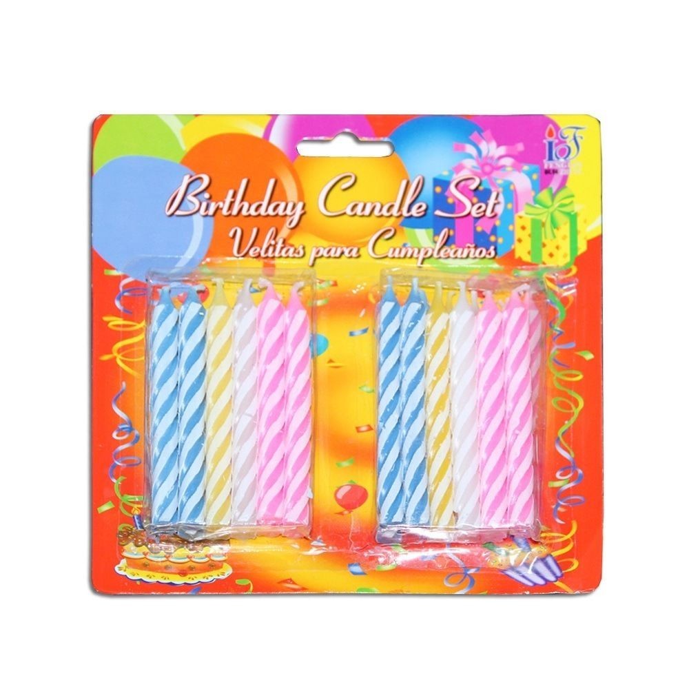 24 Candles Birthday Party Candle Pack Assorted Colours