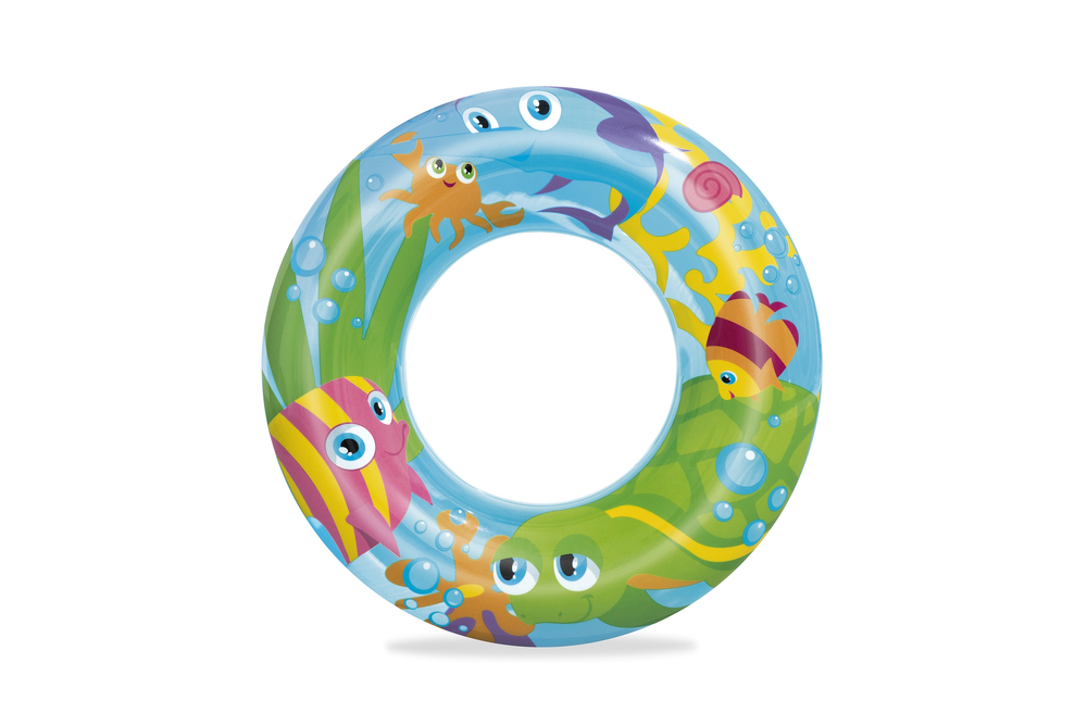 Inflatable Swim Ring 1pce Fish & Turtle Theme 56cm/22