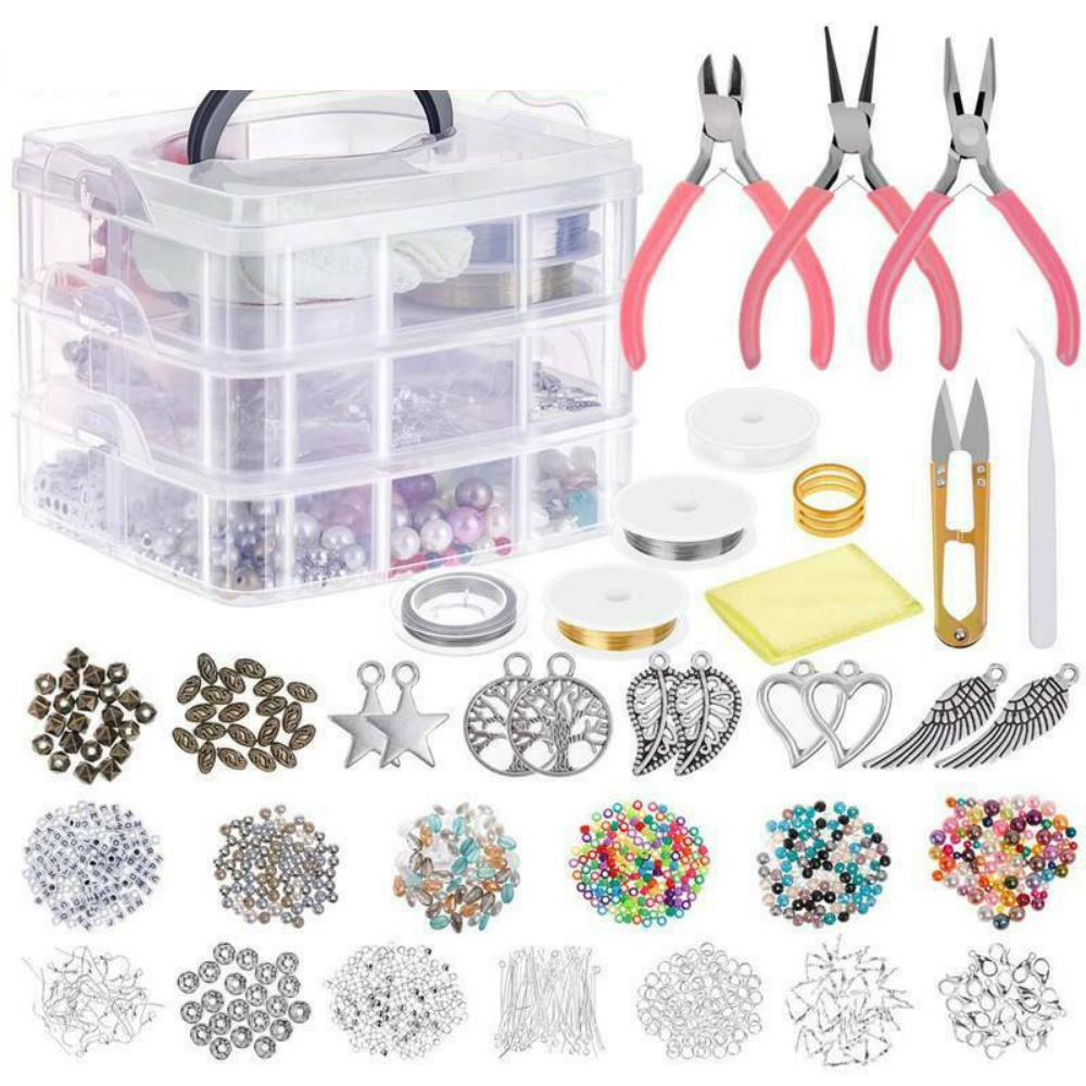 1186pce Jewellery Making Craft Kit Necklaces, Bracelets, Earrings DIY Supplies