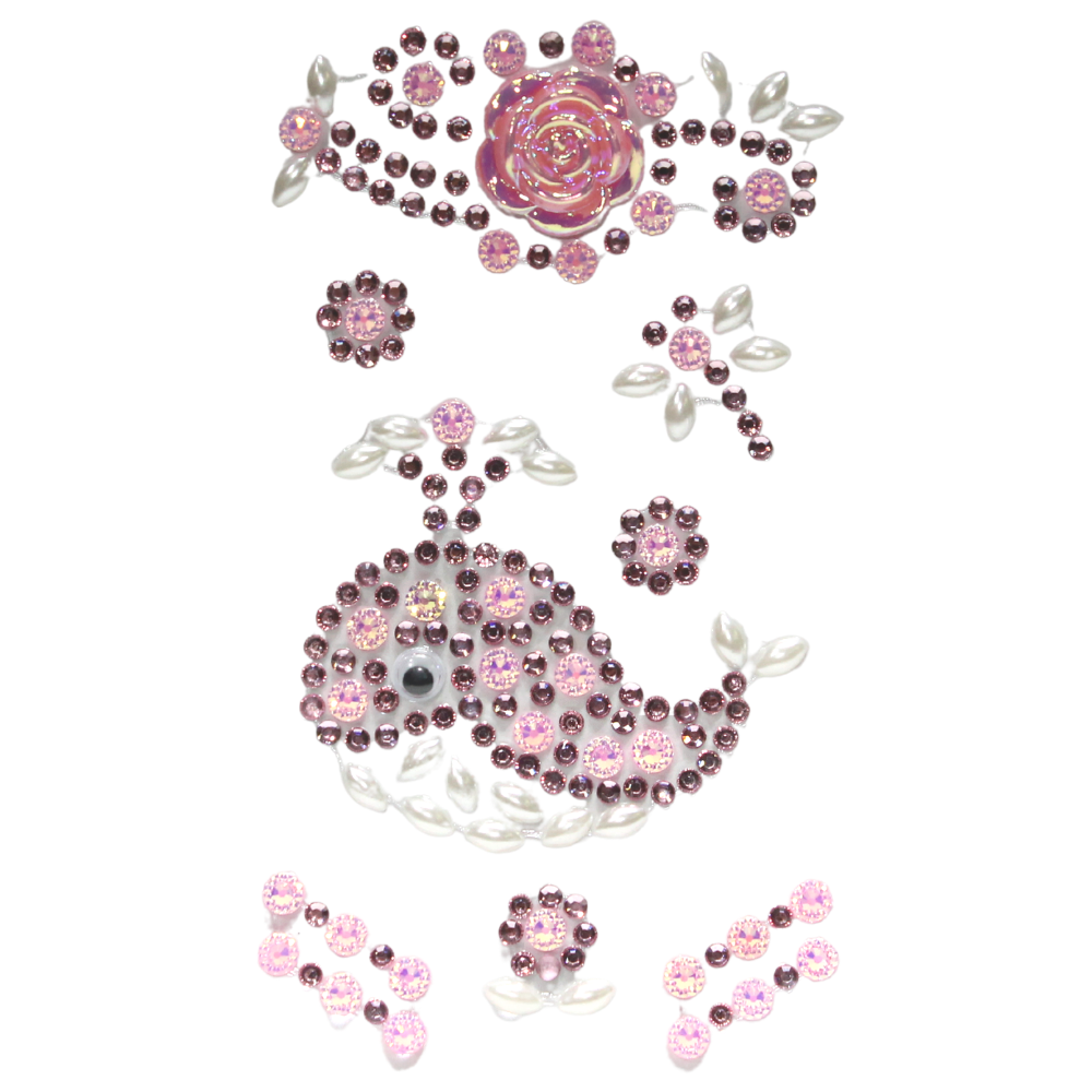 Baby Pink Rhinestone Adhesive Stickers Bedazzle Decorate Jewellery, Bottle Kids