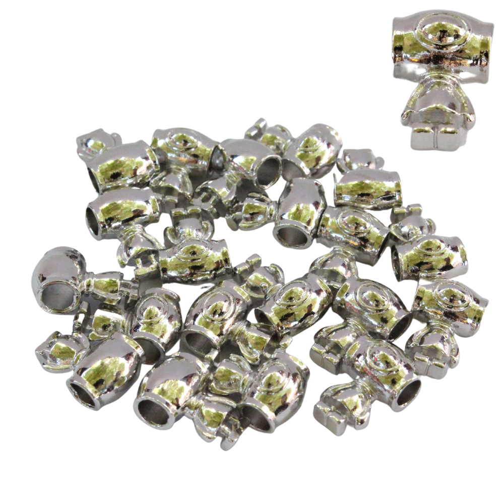 Silver Alien Charms Beads, Bracelets & Necklaces Jewellery Making 20pc In Pack