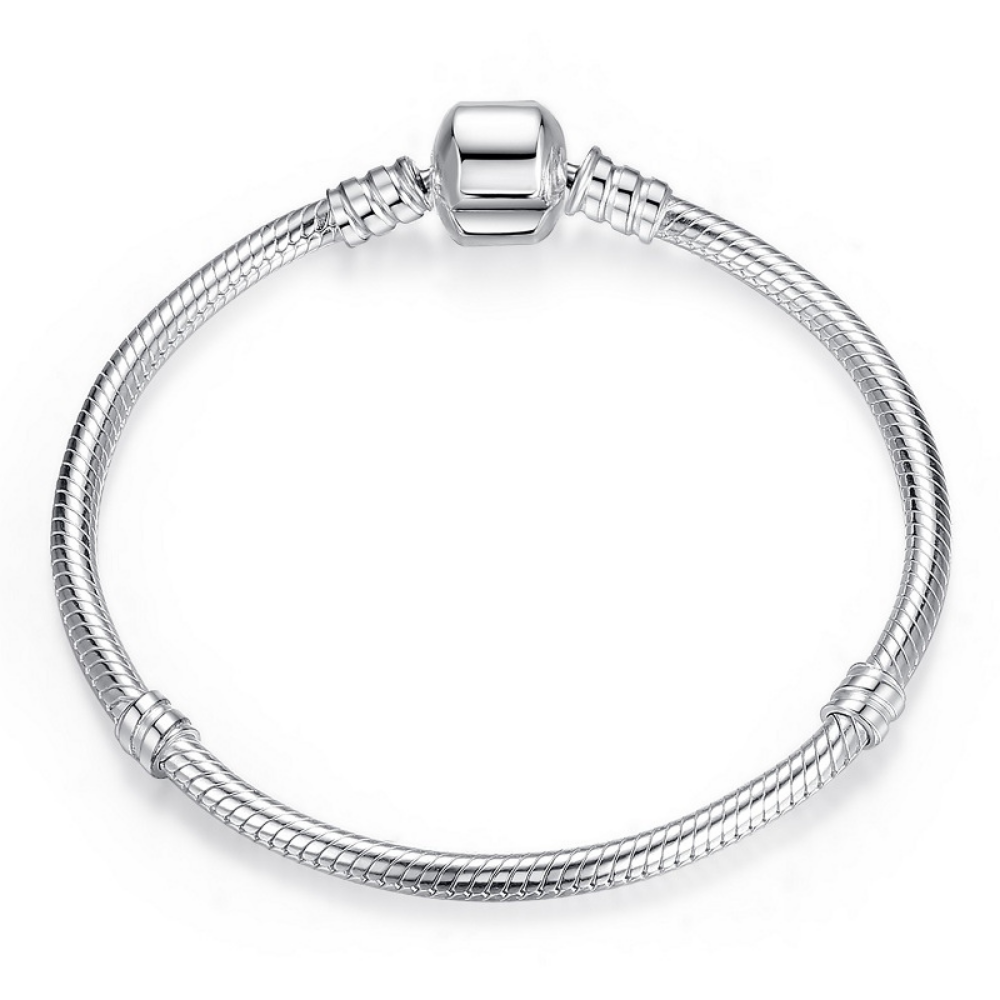 Clasp Pendant 18cm Snake Chain Bracelet Silver Jewellery Accessory 1 Piece