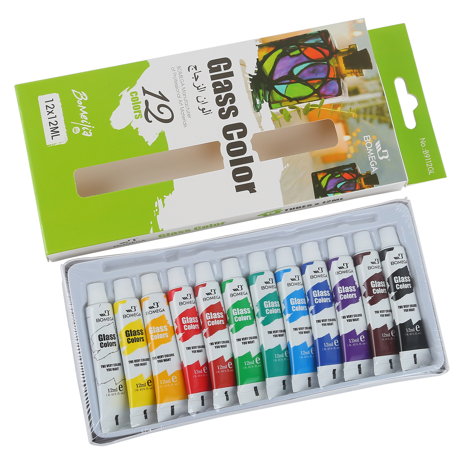  iMustech Glass Paint Set 12 Colors Non-Toxic Craft