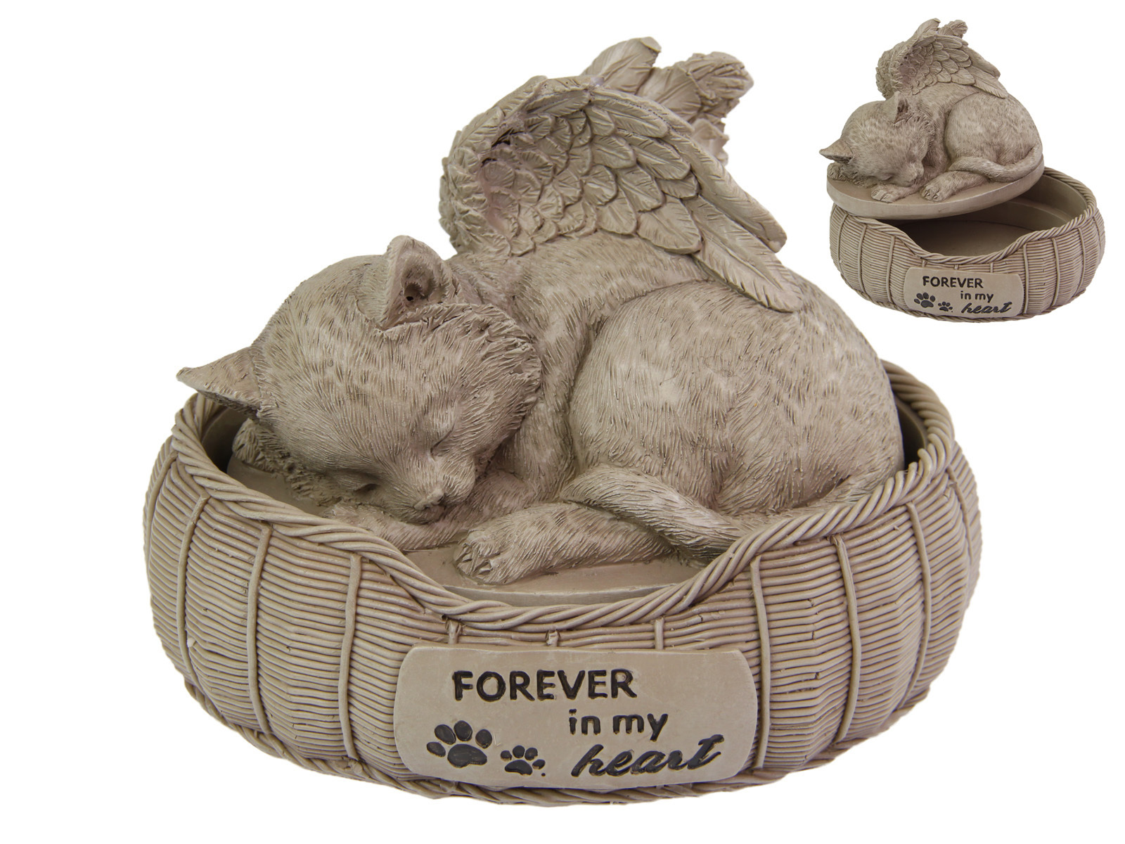Ashes Urn Case For Cat Cremation Box 1pce 16cm Inspirational Plaque Resin