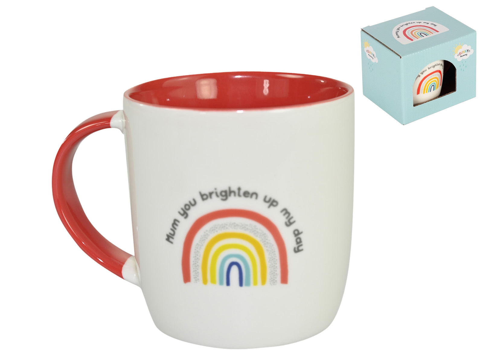 9cm Brighten My Day Rainbow Coffee/Tea Mug Inside Gift Box Kitchen Decor