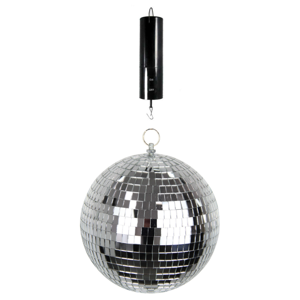 Disco Ball & Spinner Motor Bundle Party Room Hanging Decor 70s Theme Style