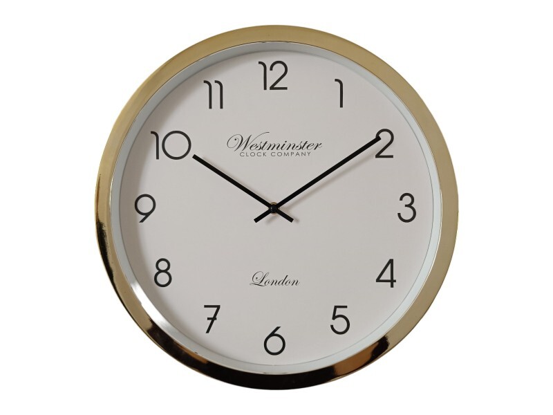 40cm Gold Frame Wall Clock, Modern Style Home Westminster