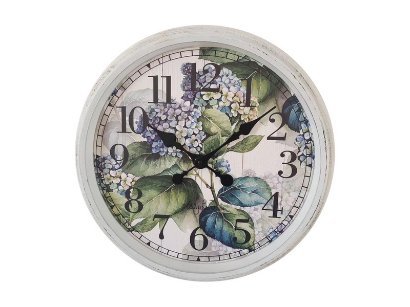 40cm Hydrangea Wall Clock, Floral Theme By Kelly Lane