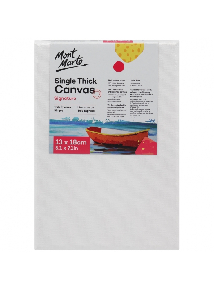 Mont Marte Canvas 13cm X 18cm Thin Single Thick Studio Stretched Frame 5x7in