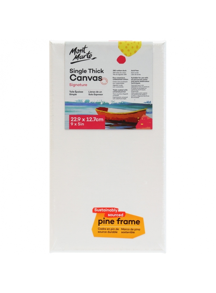 Mont Marte Canvas 23cm X 13cm Thin Single Thick Studio Stretched Frame 9x5in