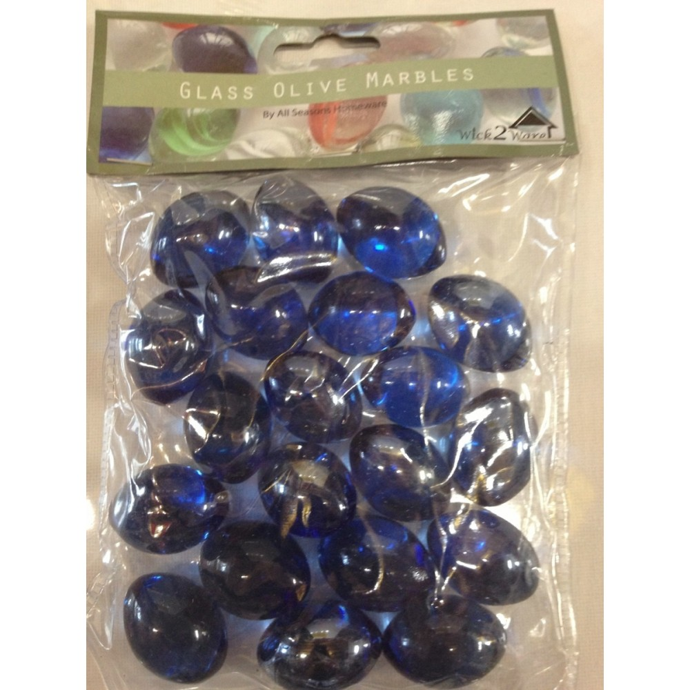 Blue Glass Olive Marbles For Vases Plants Candle Plates