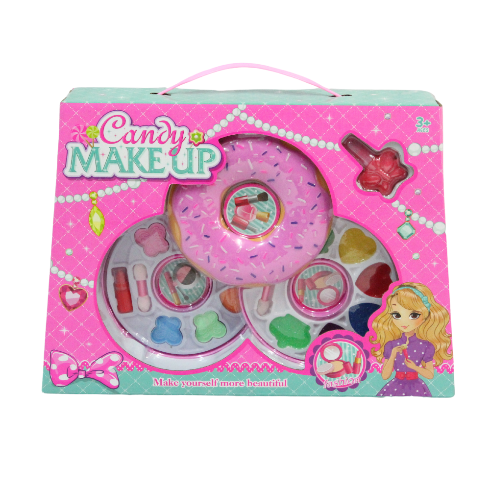 Kids Makeup Beauty Set Compact Kit Donut Dessert Icecream 2 Compartment