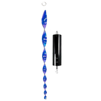 Wind Spinner + Motor Set Rod Blue Reflective Spiral Bird Deterrent Rotating Repeller 48cm Acrylic