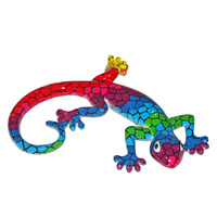 Mosaic Rainbow 20cm Funky Lizards Wall Art Groovy Vibrant Retro Style