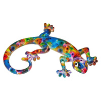 Tie Dye Flowers 20cm Funky Rainbow Lizards Wall Art Groovy Vibrant Retro Style