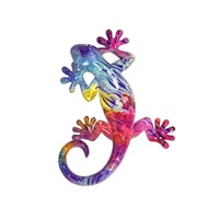 29cm Fine Lines Multi Coloured Wall Art Lizard Resin