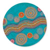 Blue Spirit 6-Piece Round Placemat Set (33cm) in Gift Box by Kelly Lane