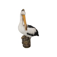 41cm Pelican on Log Ð Decorative Coastal-Themed Statue