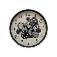 50cm White Framed Cog Clock.  Stylish Gear Design Wall Clock