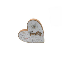 18cm MDF Heart Plaque - Family is a Gift that Lasts Forever - Sentimental Décor