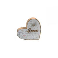 18cm MDF Heart Plaque - A Place Your Feet May Leave, But Your Heart Will Always Be