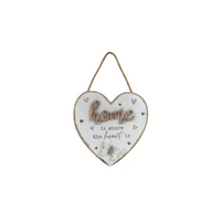 15cm Heart Plaque - Home - Sentimental Wall Dècor Love Heart MDF Inspirational