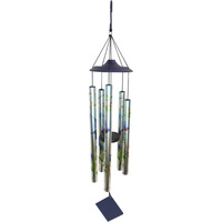 1pce 90cm 5 Tubes Blue Bird Tuned Wind Chime Metal Outdoor Safe Hanging High Tone