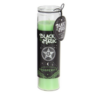 Scented Spell Candle in Glass Pillar 300g Green Wax Juniper & Eucalyptus