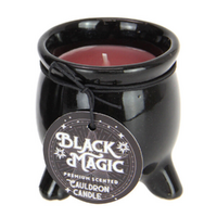 Black Magic Cauldron Scented Candle Red Wax Blood Orange & Jasmine 100g