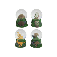 4x Snow Globes Set Australian Animals in Glass Water Ball 4.5cm Bundle