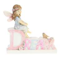 Fairy Dream Ornament Blue Cute Inspirational Word Decoration 11cm 1pce