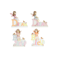 4x Fairy Ornaments Set Cute Inspirational Wording Decoration 11cm