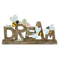 Dream Ornament Plaque Standing Display Buzzing Bees Theme 16cm Resin