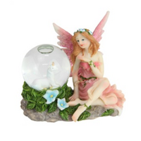 Fairy Waterball Snow Globe Sitting Pink Theme 10cm 1pce