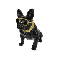 62cm Black Thug Life Attitude French Bulldog - Collectible Resin Statue