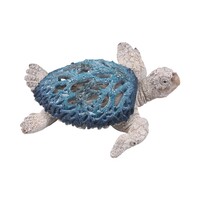 21cm Blue Turtle with Blue & White Coral Design - Nautical Themed Décor