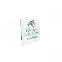 12x14cm Coastal Turtle Ceramic Plaque by Kelly Lane - Love You to the Beach and Back