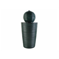 60cm Black Water Fountain / Feature, Modern Ball Top with Light, Indoor or Outdoor