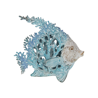 18cm Fish with Blue & White Coral Design - Coastal Themed Home Décor