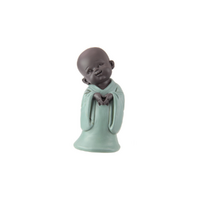 17cm Turquoise Buddha Monk with Love Heart Gesture - Charming Spiritual Décor