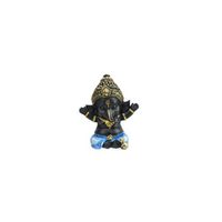 10cm Ganesh in Shiny Blue Finish - Hands Up Spiritual Décor